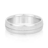 Bold Men's 5mm-8mm Milgrain Edge Gold Band