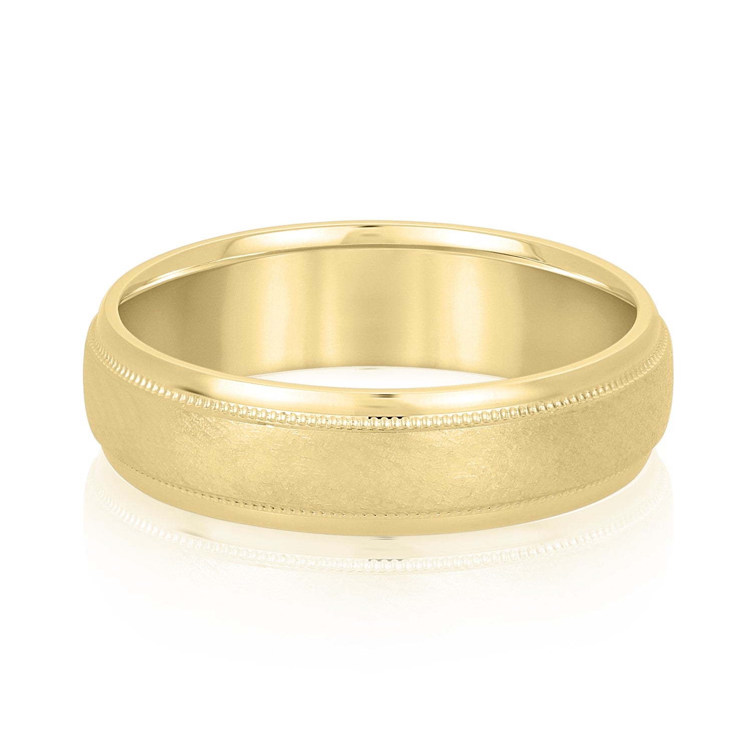 Slim Men's 5mm-8mm Carved Gold Band Anniversary