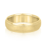Slim Men's 5mm-8mm Carved Gold Band Anniversary
