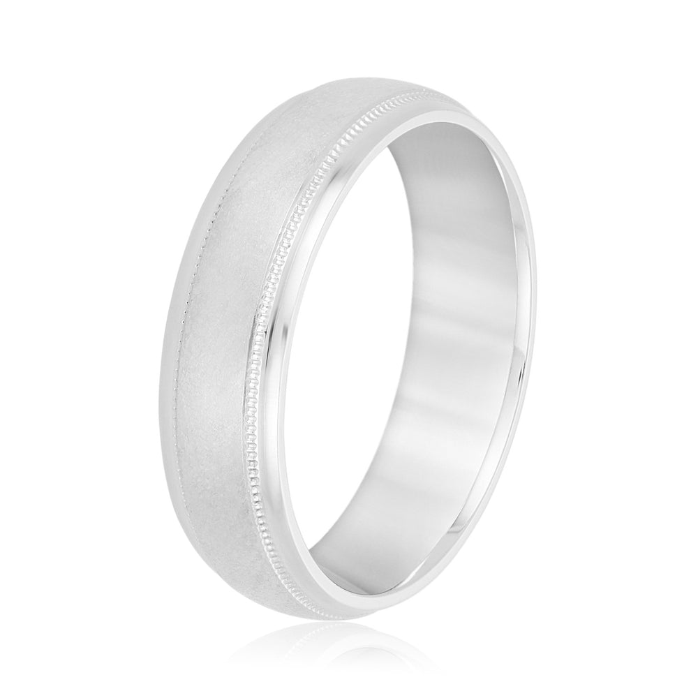 Slim Men's 5mm-8mm Carved Gold Band Anniversary