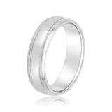 Slim Men's 5mm-8mm Milgrain Edge Gold Band Anniversary