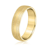 Bold Men's 5mm-8mm Milgrain Edge Gold Band Stacking