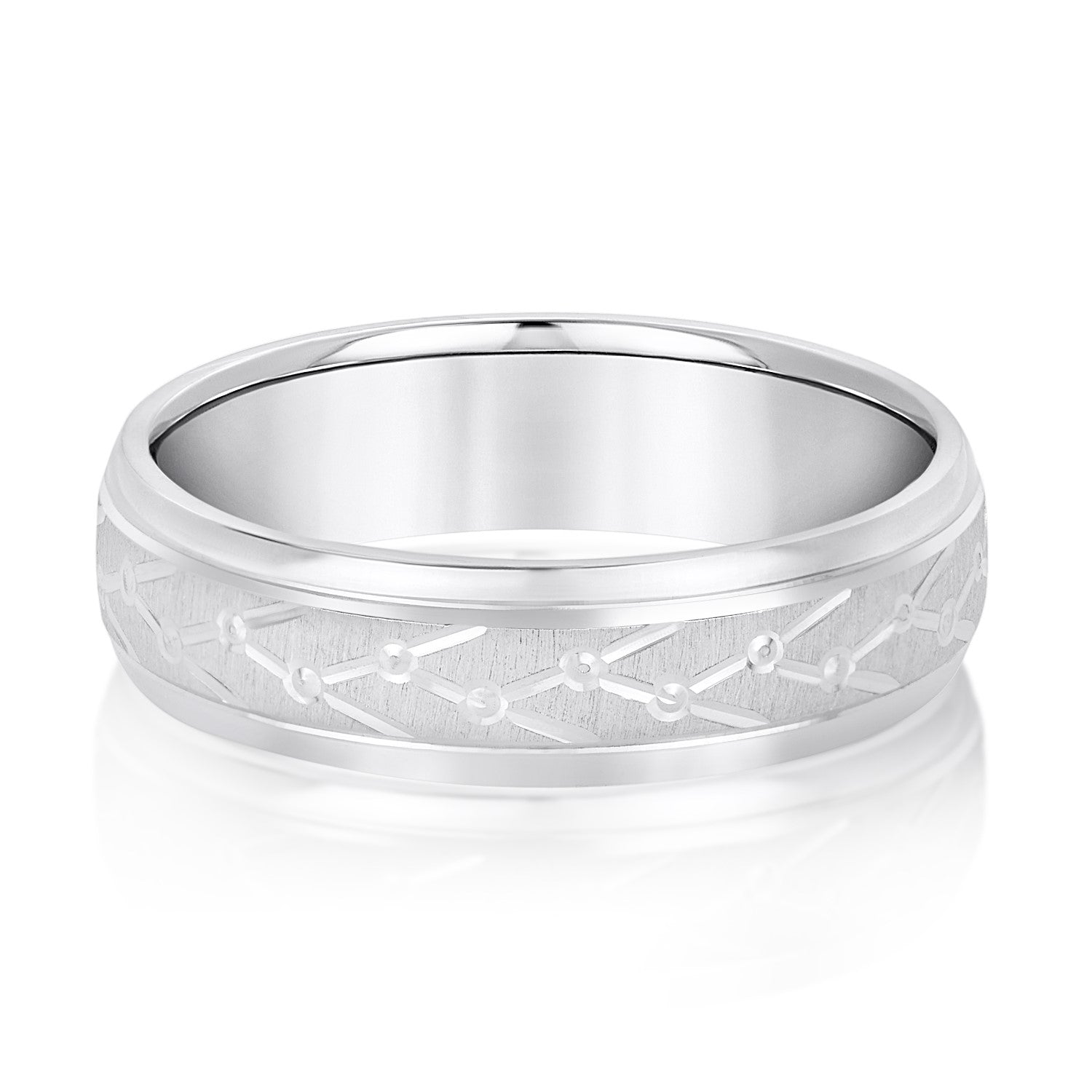 Bold Men's 5mm-8mm Carved Gold Band Anniversary