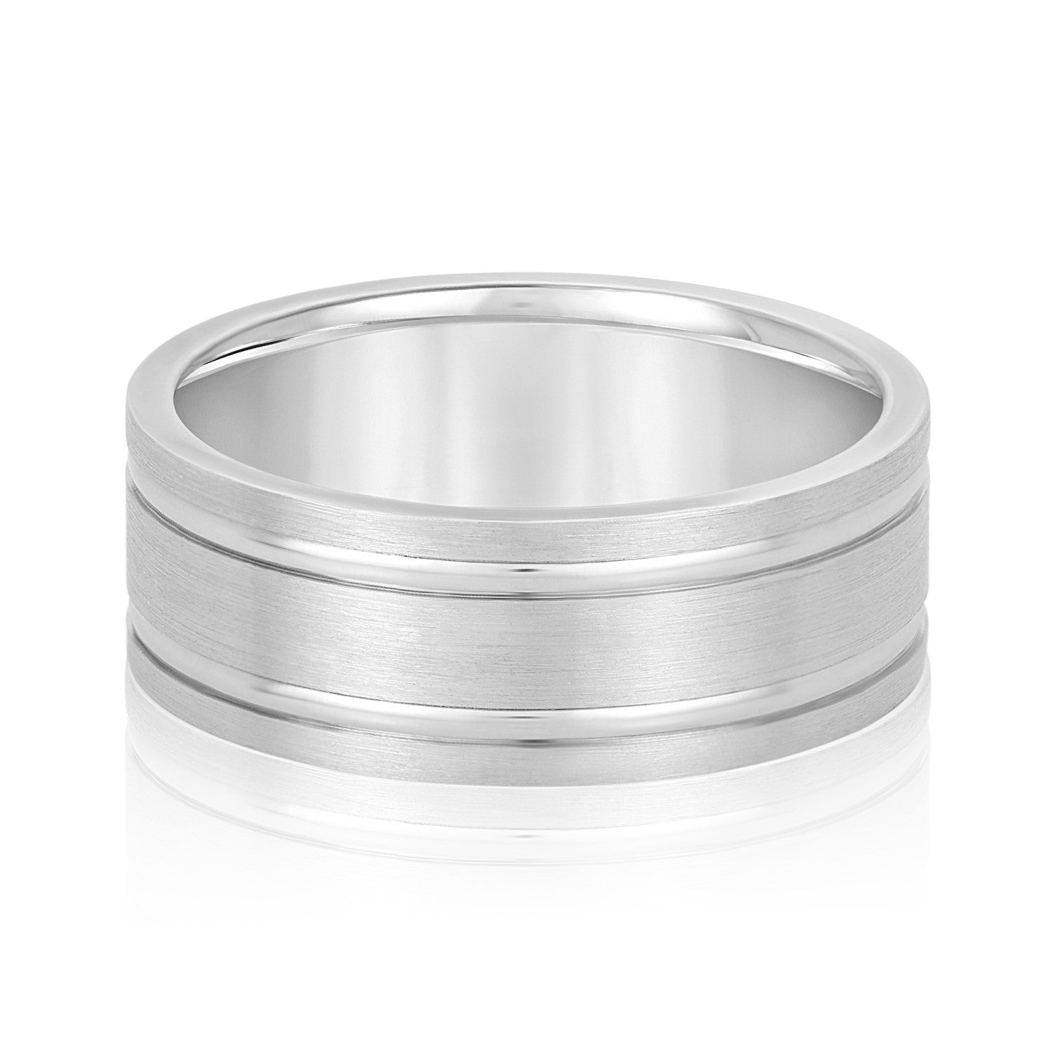 Slim Men's 5mm-8mm Carved Gold Band Refined
