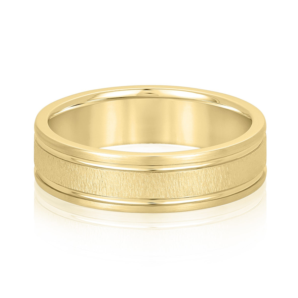 Bold Men's 5mm-8mm Carved Gold Band Elegant