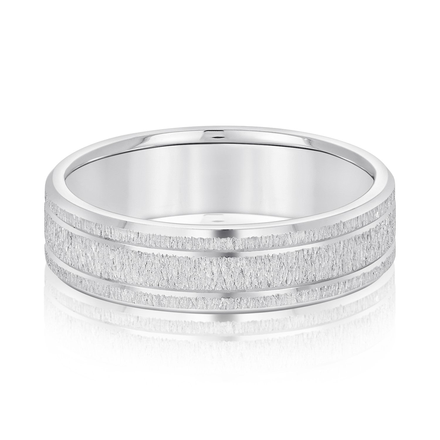 Bold Men's 5mm-8mm Carved Gold Band Modern