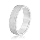 Slim Men's 5mm-8mm Carved Gold Band Sleek