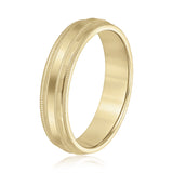 Bold Men's 5mm-8mm Milgrain Edge Gold Band Refined