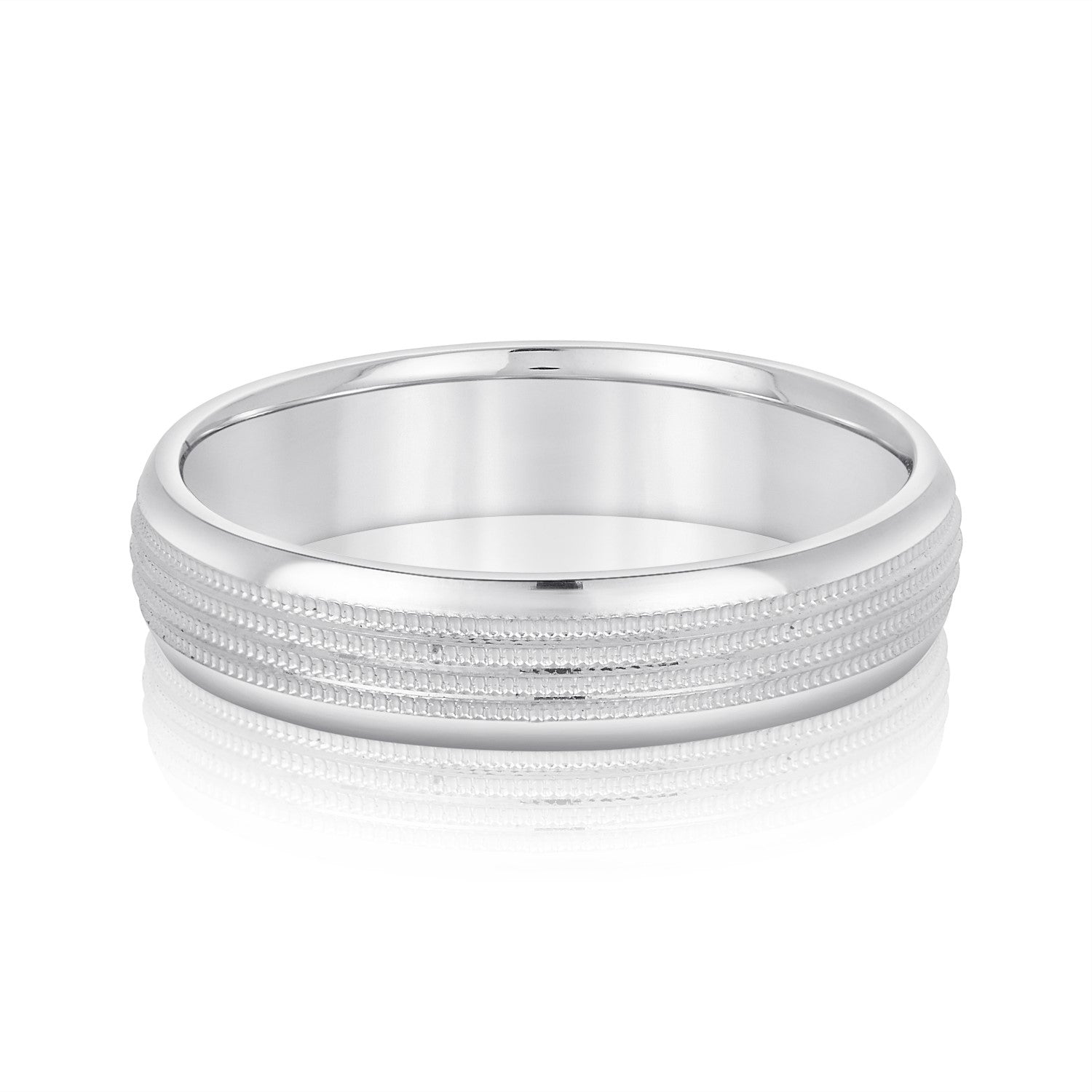 Bold Men's 5mm-8mm Milgrain Edge Gold Band Elegant
