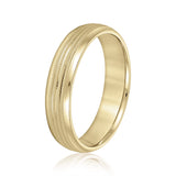 Slim Men's 5mm-8mm Milgrain Edge Gold Band Elegant