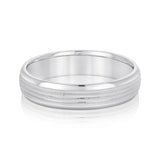 Slim Men's 5mm-8mm Milgrain Edge Gold Band Elegant