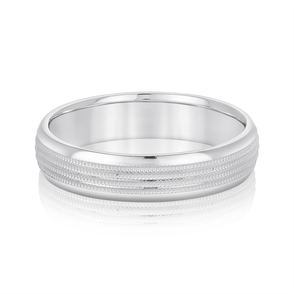 Bold Men's 5mm-8mm Milgrain Edge Gold Band Elegant