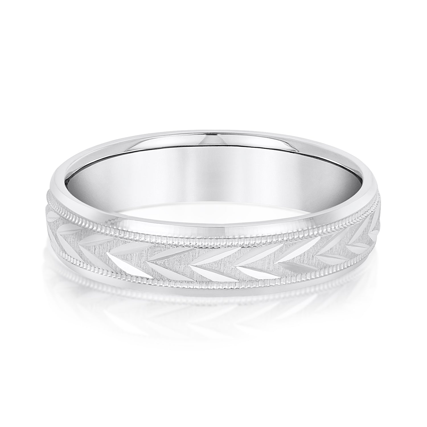 Bold Men's 5mm-8mm Carved Gold Band Classic Stacking