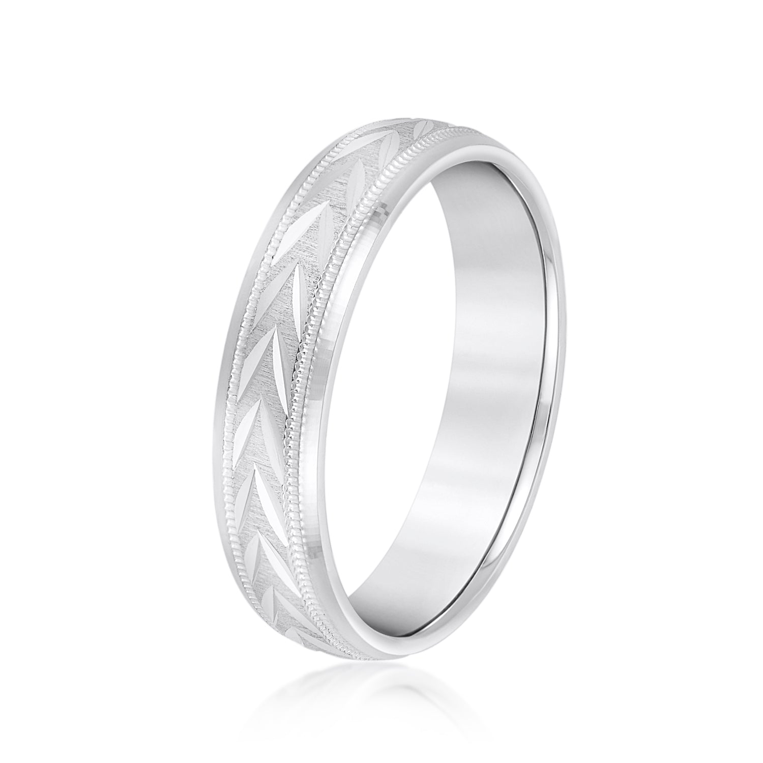 Bold Men's 5mm-8mm Carved Gold Band Classic Stacking