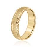 Bold Men's 5mm-8mm Carved Gold Band Signature