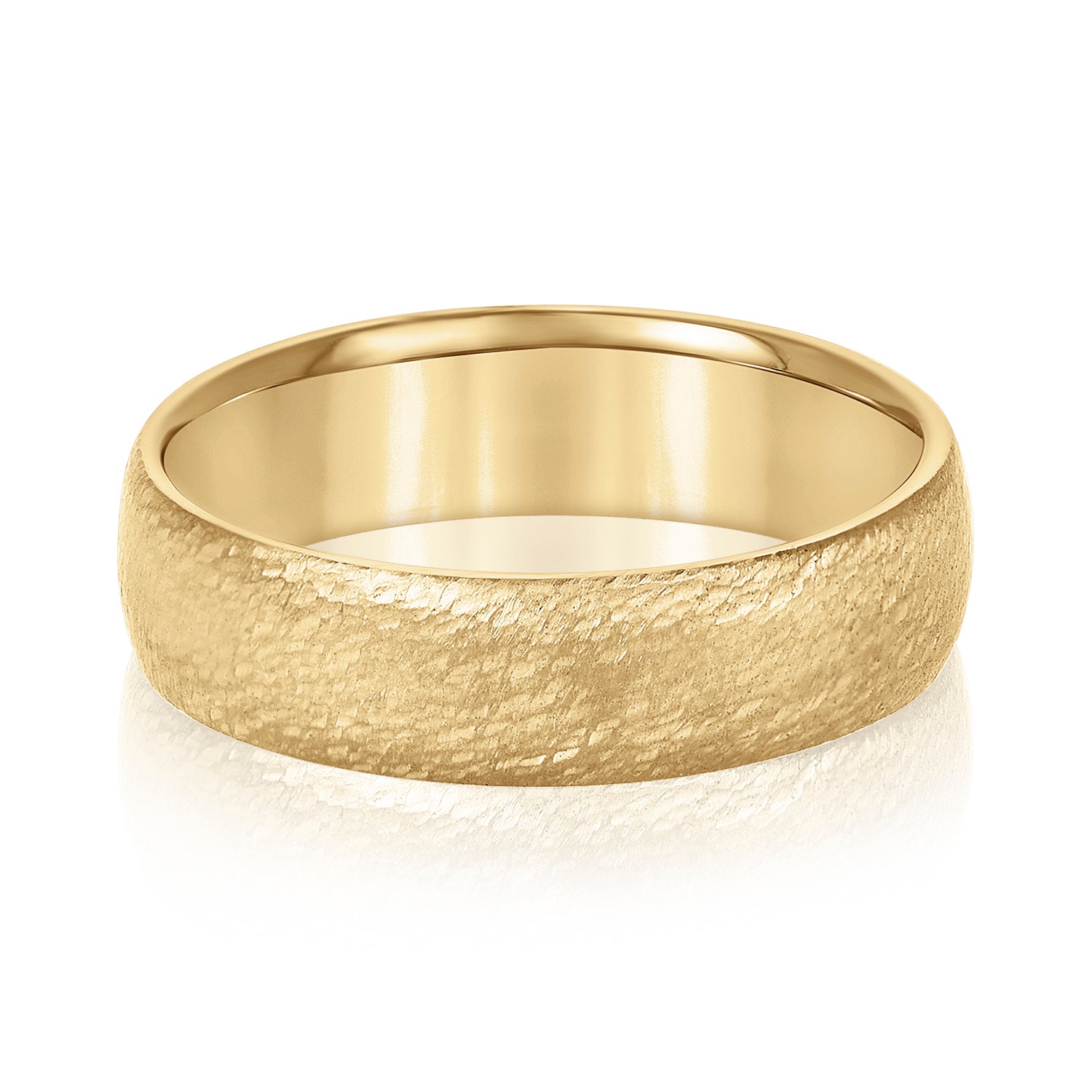 Slim Men's 5mm-8mm Carved Gold Band Graceful