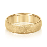 Slim Men's 5mm-8mm Carved Gold Band Graceful