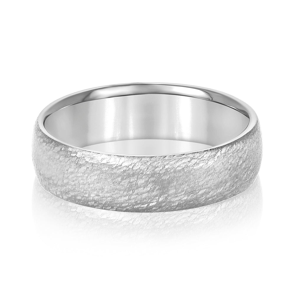 Slim Men's 5mm-8mm Carved Gold Band Graceful