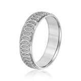 Slim Men's 5mm-8mm Carved Gold Band Minimal