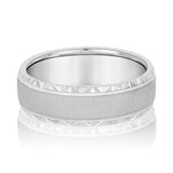 Bold Men's 5mm-8mm Carved Gold Band Artisan