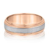 Slim Men's 5mm-8mm Carved Gold Band Smooth