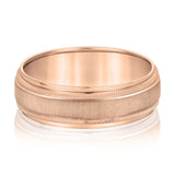 Slim Men's 5mm-8mm Carved Gold Band Smooth