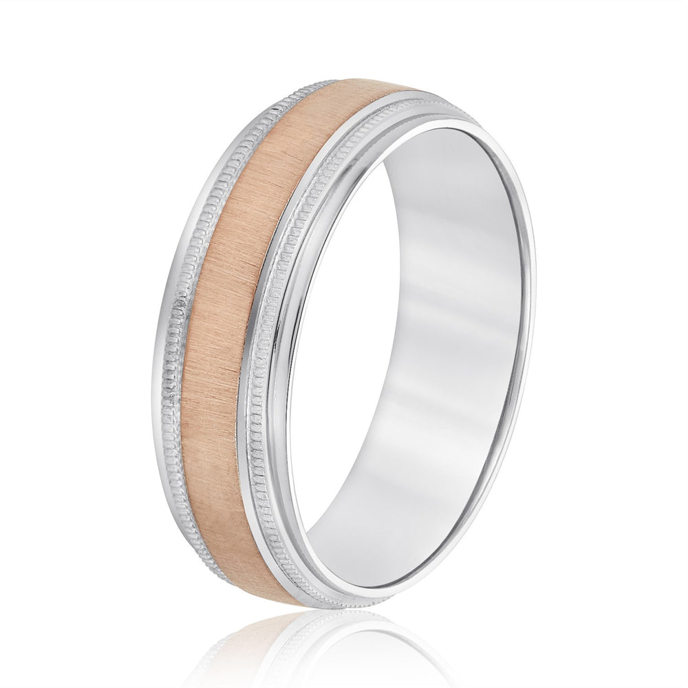 Bold Men's 5mm-8mm Carved Gold Band Contour