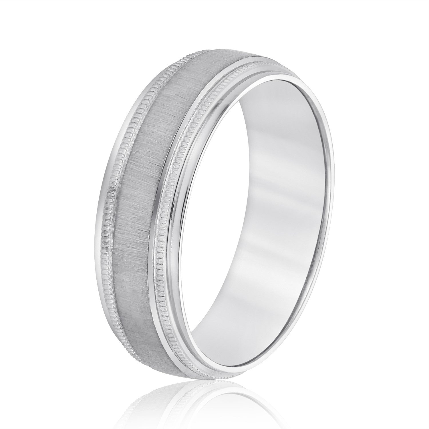 Bold Men's 5mm-8mm Carved Gold Band Contour