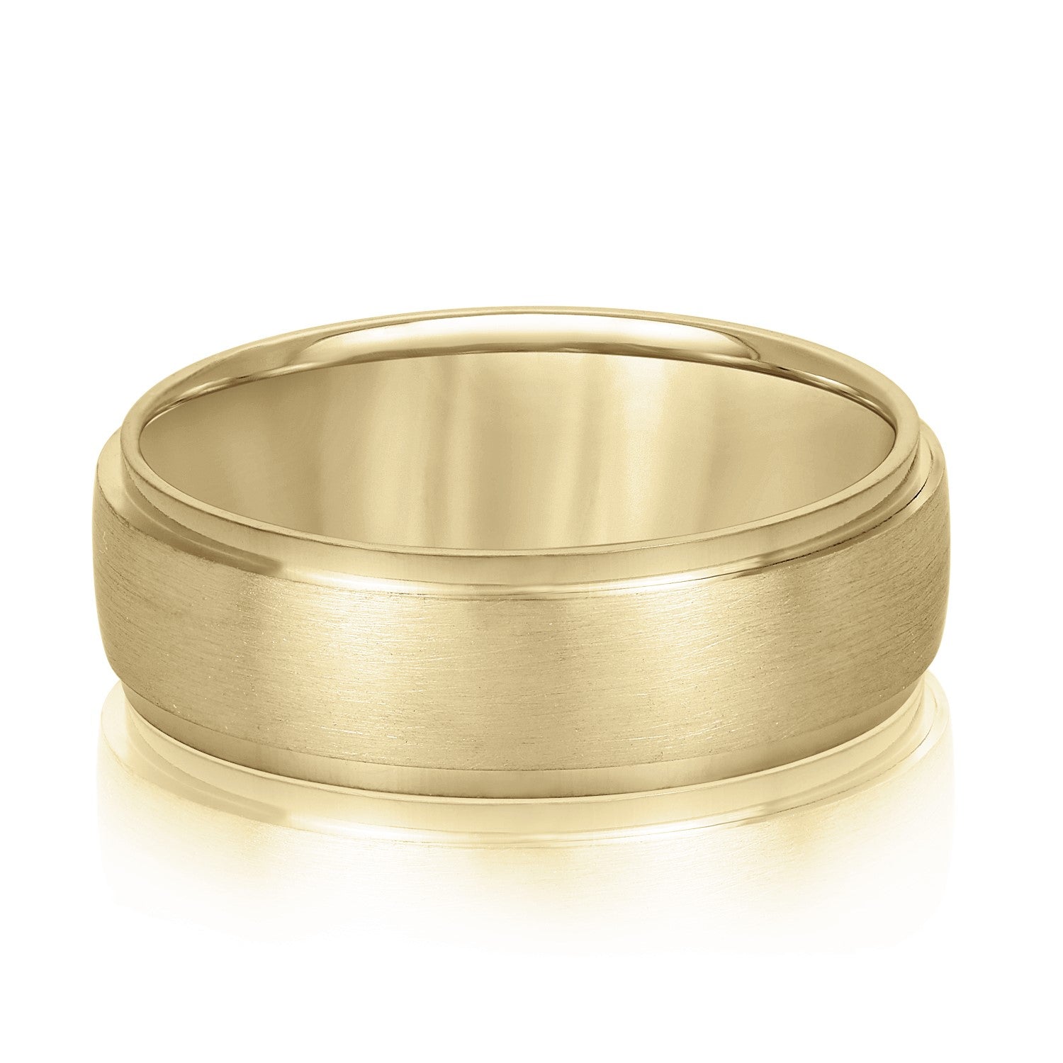 Bold Men's 5mm-8mm Carved Gold Band Smooth