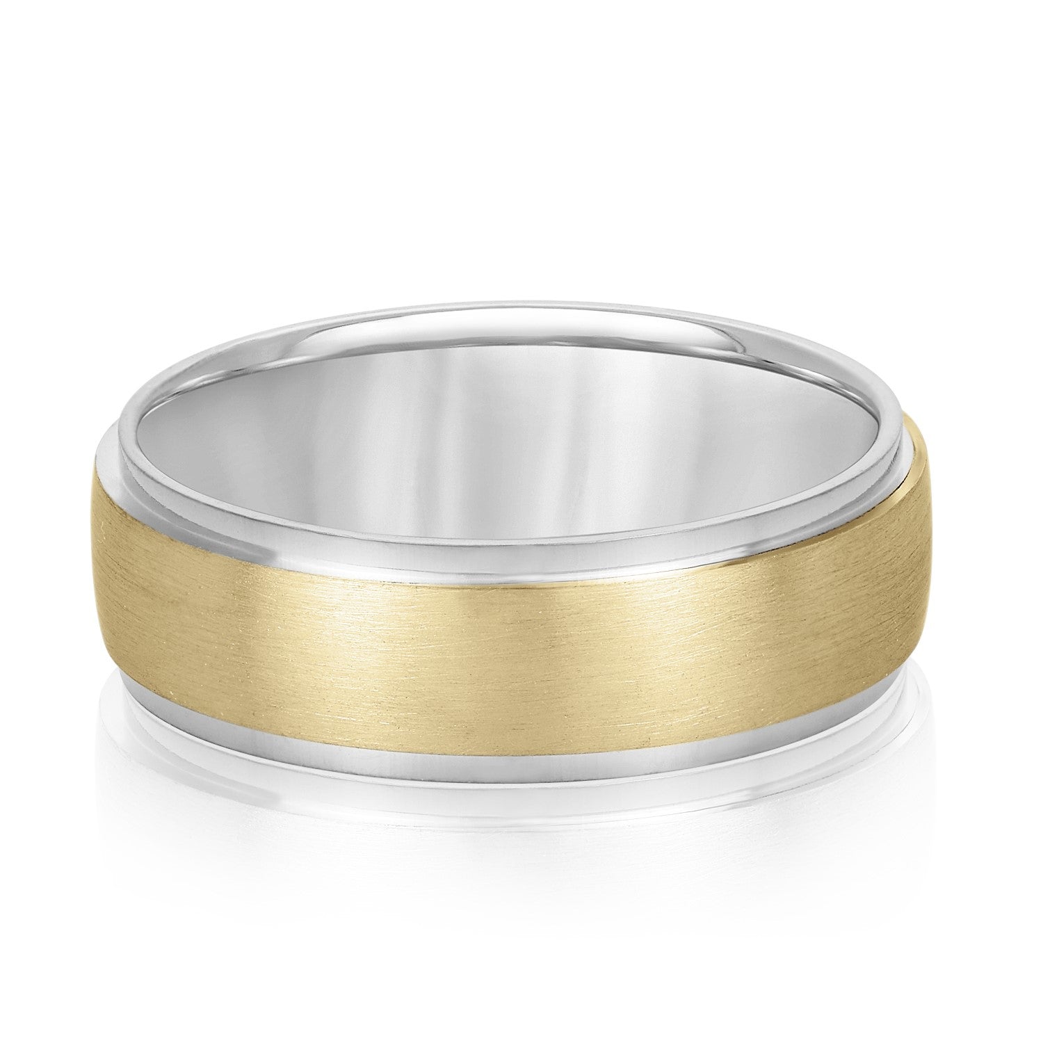 Slim Men's 5mm-8mm Carved Gold Band Secure