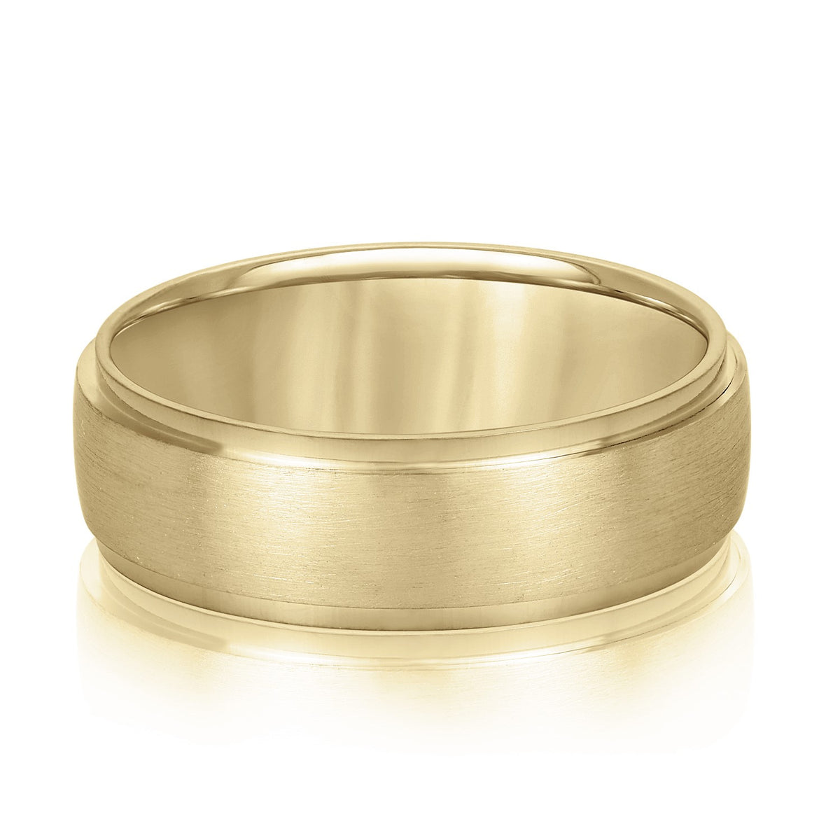 Slim Men's 5mm-8mm Carved Gold Band Secure