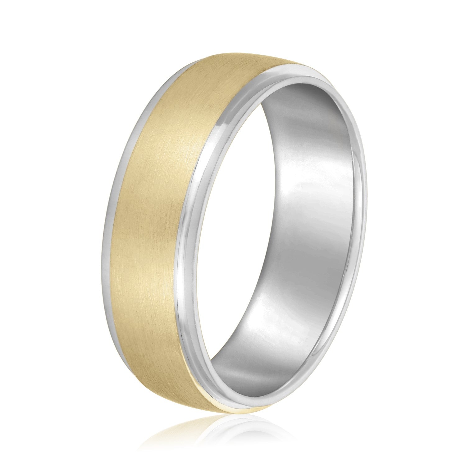 Bold Men's 5mm-8mm Carved Gold Band Smooth