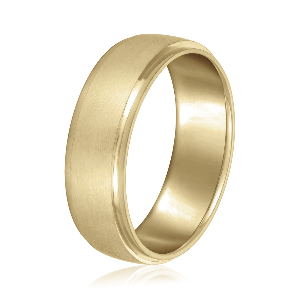 Bold Men's 5mm-8mm Carved Gold Band Smooth