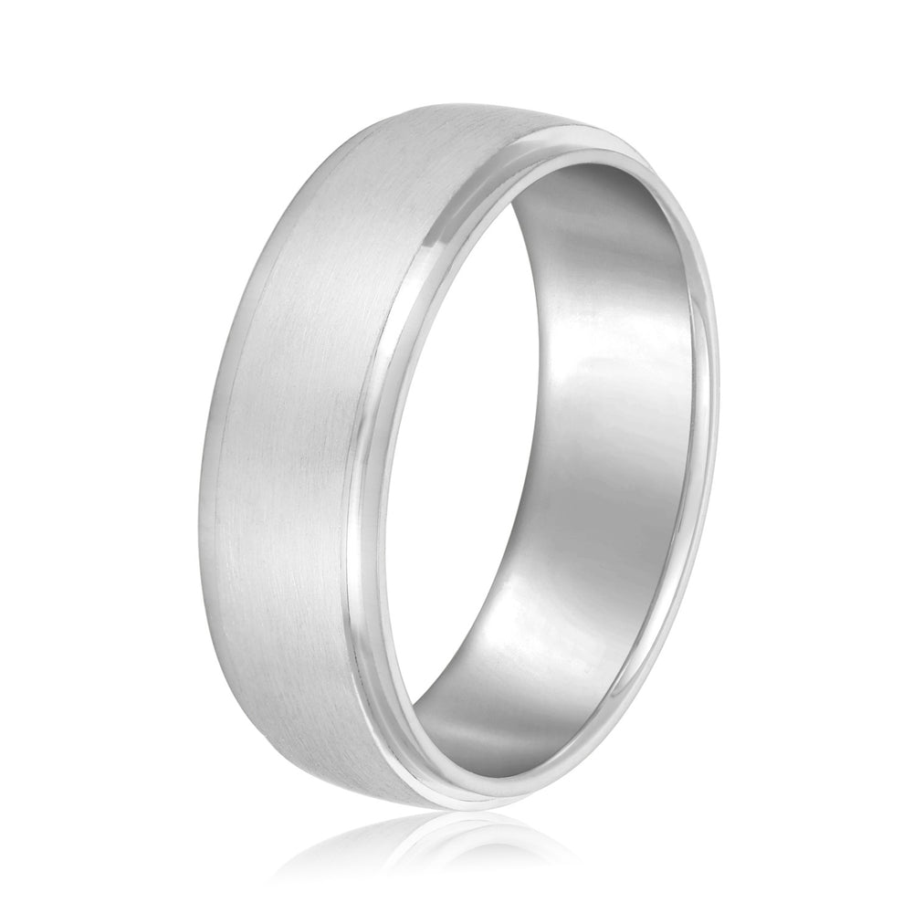 Slim Men's 5mm-8mm Carved Gold Band Secure