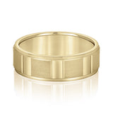 Bold Men's 5mm-8mm Carved Gold Band Secure