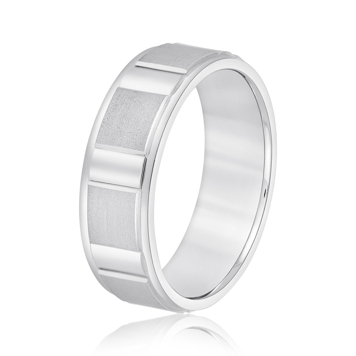 Bold Men's 5mm-8mm Carved Gold Band Secure