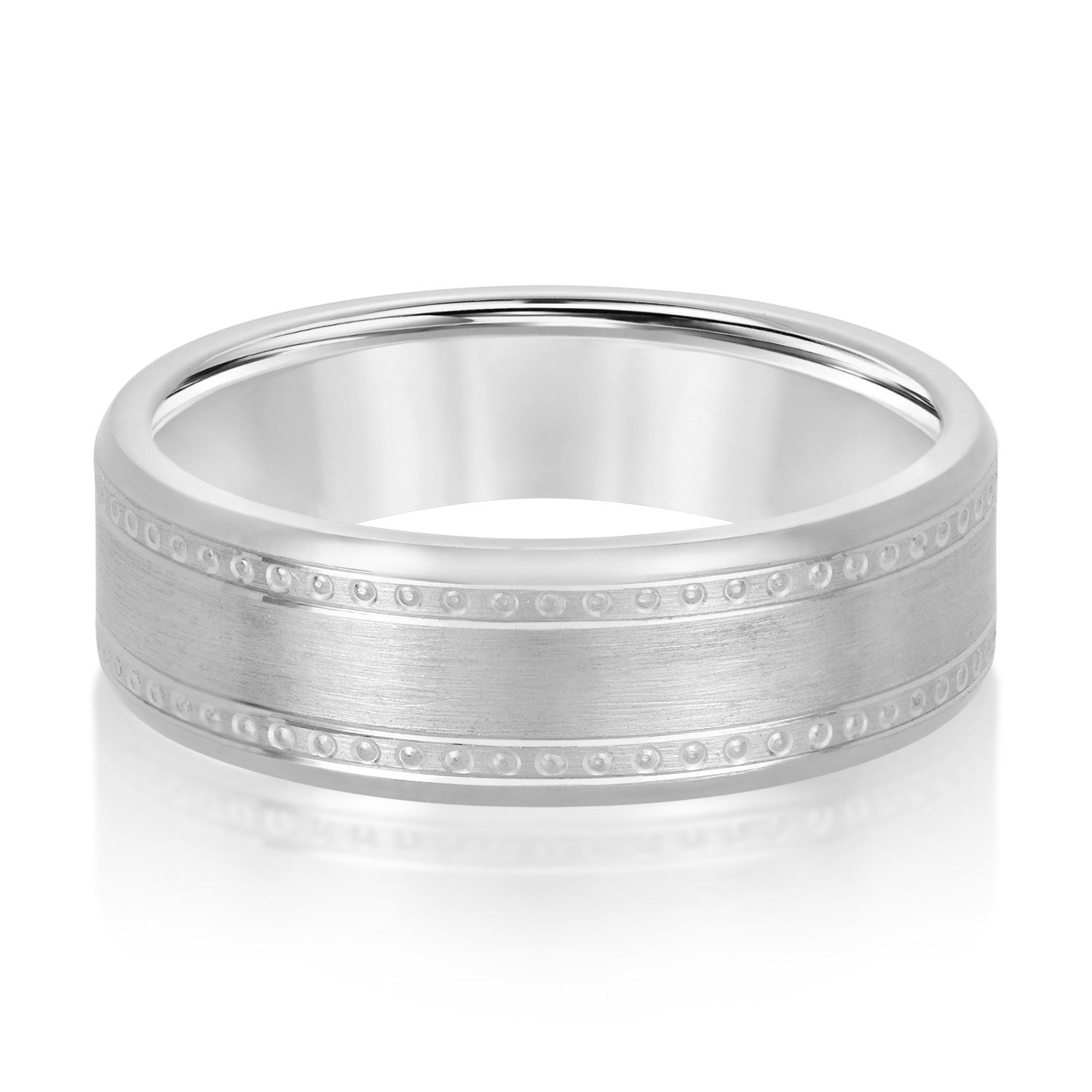 Bold Men's 5mm-8mm Milgrain Edge Gold Band Timeless