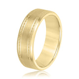 Classic Men's 5mm-8mm Milgrain Edge Gold Band Timeless