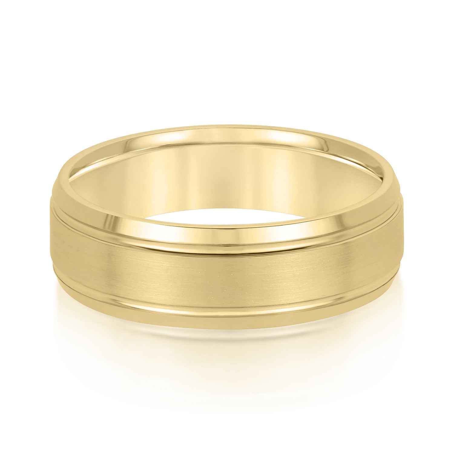 Slim Men's 5mm-8mm Carved Gold Band Clean