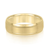 Bold Men's 5mm-8mm Carved Gold Band Bright