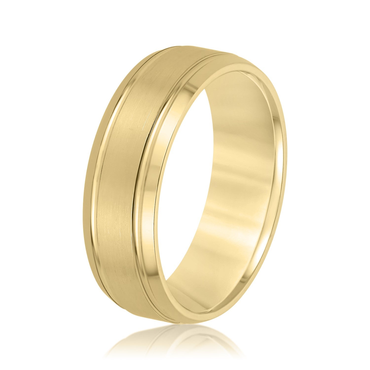 Slim Men's 5mm-8mm Carved Gold Band Clean