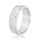 Bold Men's 5mm-8mm Carved Gold Band Clean