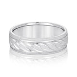 Bold Men's 5mm-8mm Carved Gold Band Clean