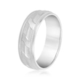 Slim Men's 5mm-8mm Carved Gold Band Bezel