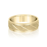Bold Men's 5mm-8mm Carved Gold Band Shared