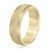 Slim Men's 5mm-8mm Carved Gold Band Open Set