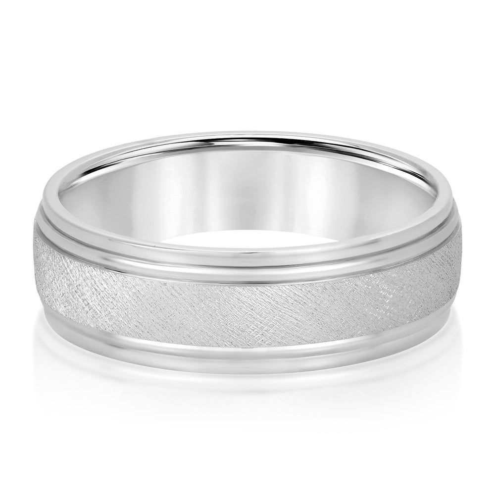 Slim Men's 5mm-8mm Carved Gold Band Open Set