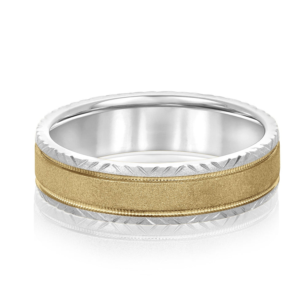 Bold Men's 5mm-8mm Carved Gold Band Luxe