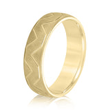 Bold Men's 5mm-8mm Carved Gold Band Heirloom