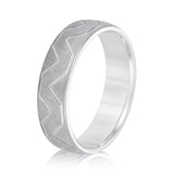 Slim Men's 5mm-8mm Carved Gold Band Ceremony
